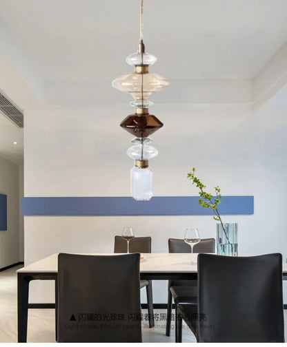 Modern Pagoda Home Design Glass Led Pendant Lights for Living Dining Table Room Apartment Bar Counter Simple Lusters Luminaires