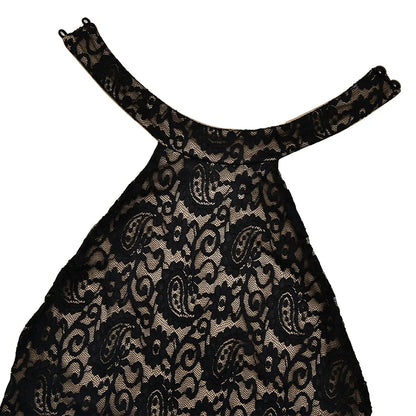 Spring Autumn Lace Jumpsuit Women Sexy Halter Backless Slim Stretchy Wide Legs Trousers Full Length Rompers Female 64036