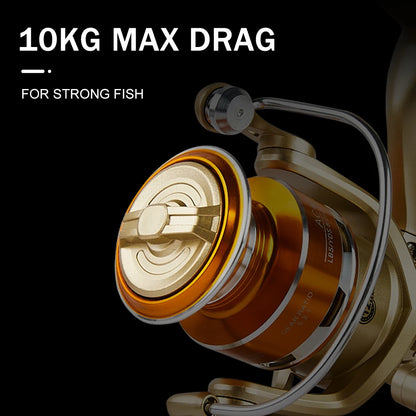 BILLINGS Spinning Reel,AC 1000-7000 Series,Max Drag 10KG,Metal Spool,5.2:1 Gear Ratio,for Freshwater Saltwater Fishing