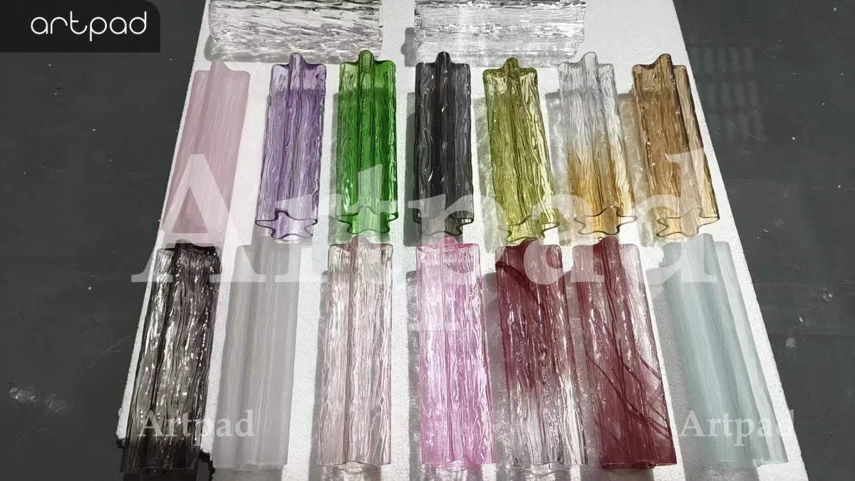 Designer Murano Ceiling Chandeliers Pink Colorful Glass LED Hanging Pendant Lights for Living Dining Room Bar Villa Art Lighting