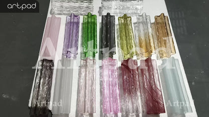 Designer Murano Ceiling Chandeliers Pink Colorful Glass LED Hanging Pendant Lights for Living Dining Room Bar Villa Art Lighting