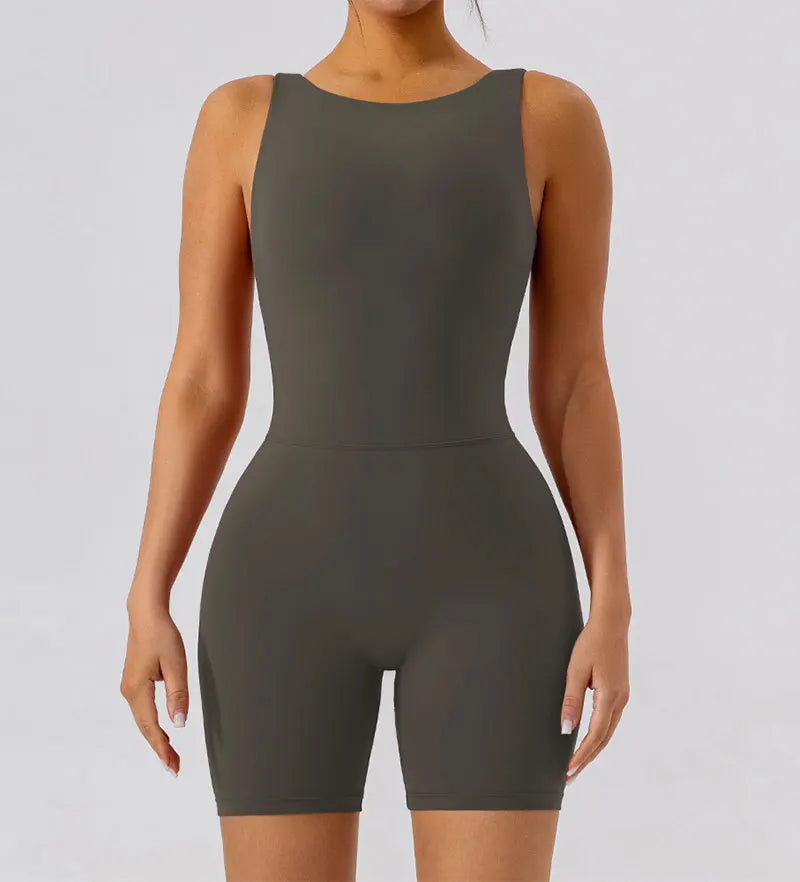 GACVGA Yoga Tracksuit Playsuit One Piece Sexy Fitness Rompers Workout Clothes Women Gym Sport Buttock Active Jumpsuit