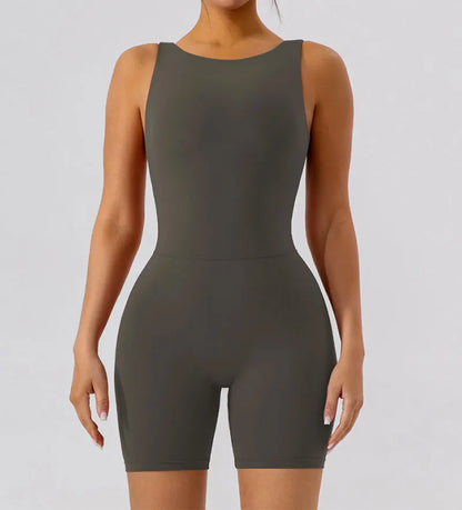 GACVGA Yoga Tracksuit Playsuit One Piece Sexy Fitness Rompers Workout Clothes Women Gym Sport Buttock Active Jumpsuit
