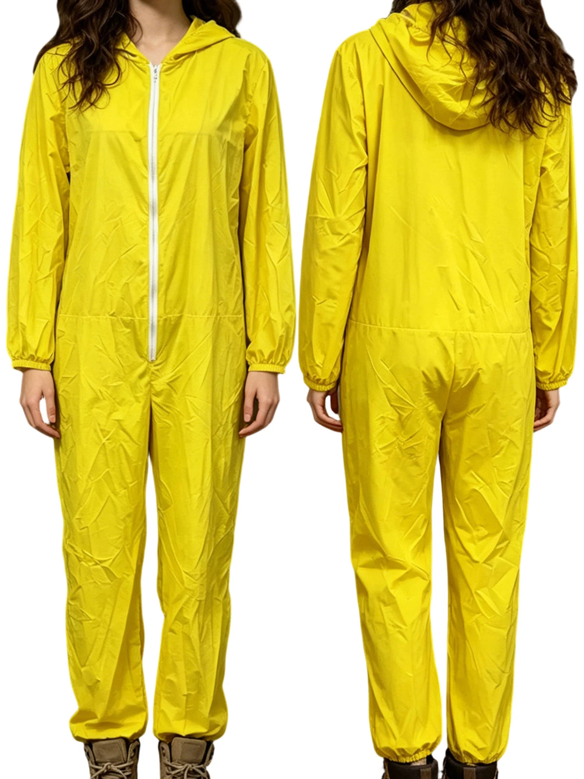 2026 Women's Windproof Jumpsuit with Hood Simple Solid Color Long Sleeve Zip-up Pants Romper for Daily Cosplay Party Jumpsuits