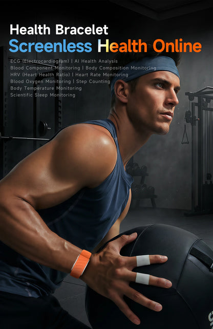 Screenless Smart Bracelet IP68 Waterproof Fitness Tracker Call Reminder 120+ Sport Modes Heart rate Wristband For Men Women