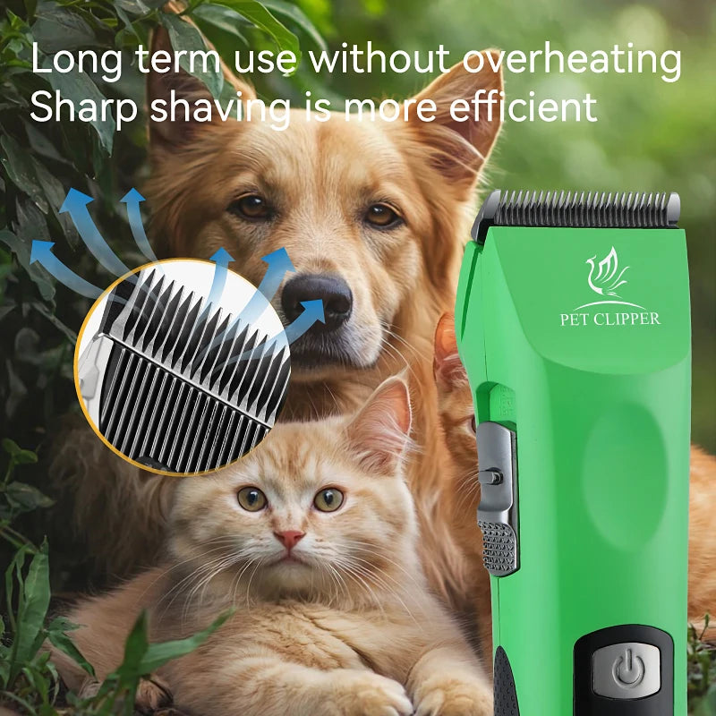Fenice Cordless Rechargeable Pet Clipper Low Noise Professional Pet Hair Cutting Machine Grooming Trimmer Shaver Kit for Animals