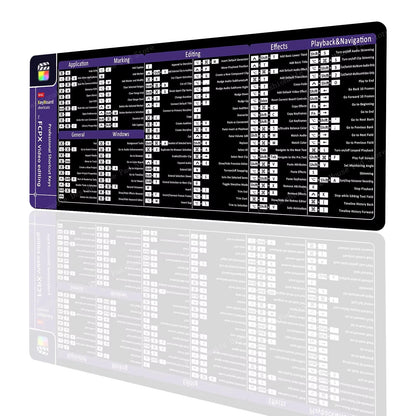 FCPX Video Editing Professional Shortcuts Keys Mouse Pad Natural Rubber 900X400 Table Mousepad Office User Anti Slip Desk Mat