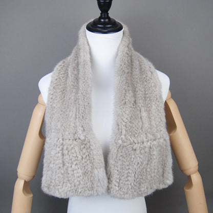 Fashion Women Winter Real Mink Fur Scarf Lady Warm Soft Genuine Mink Fur Scarf Shawl Fashion Luxury 100% Natural Mink Fur Scarfs