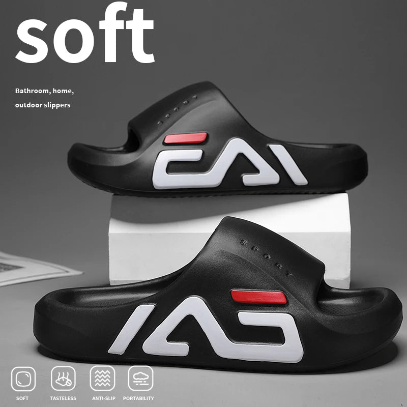 Extra-thick Sole Men Soft Air Cushion Casual Slippers EVA Sandals Fashion Flip Flops Outdoor Summer Seaside Beach Shoes