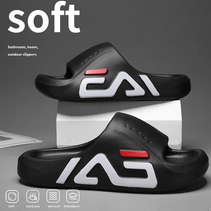 Extra-thick Sole Men Soft Air Cushion Casual Slippers EVA Sandals Fashion Flip Flops Outdoor Summer Seaside Beach Shoes