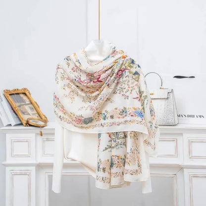 Chunqiu Retro Cotton and Linen Scarf for Women, New Summer UV Protection Shawl, Long-Length Ethnic Style, Versatile for Travel a