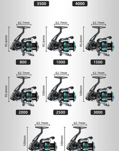 MIFINE CARBONEX ULTRALIGHT SPINNING Fishing Reel 6+1BB,Gear Ratio 5.2:1, 12KG Max Drag 800-4000 Series for Saltwater Freshwater