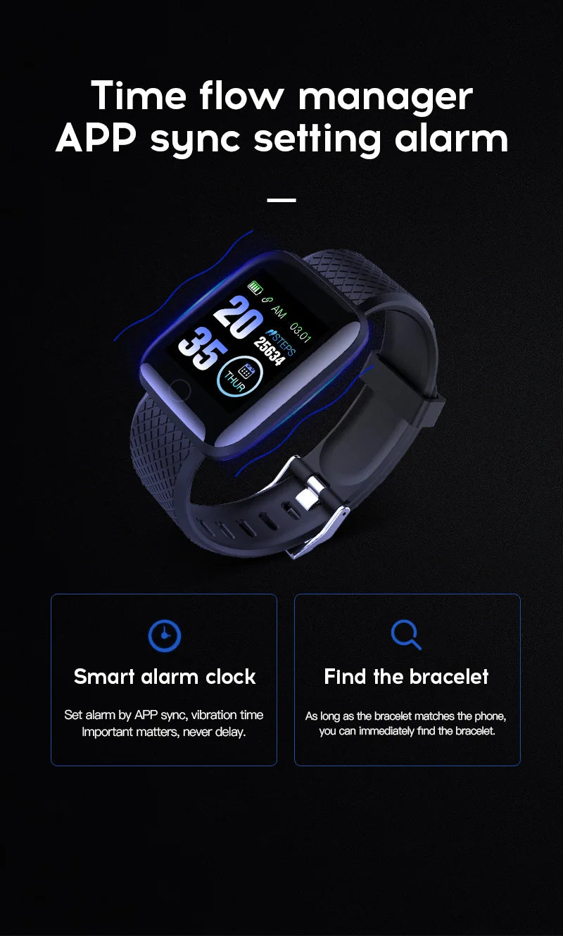 116plus Smart Watch Men Women Fitness Tracker Bracelet Sports Sleep Heart Rate Blood Pressure Monitor smartwatch For Ios Android