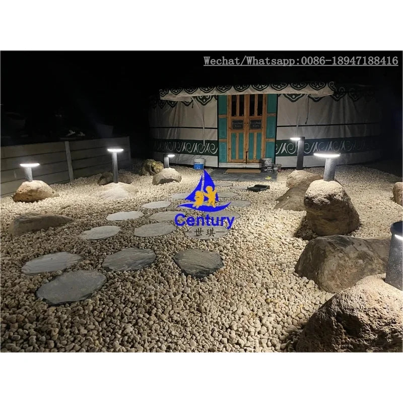 High Quality Steel Frame Outdoor Mongolian Yurt House Geodesic Safari Tents for Camp Site