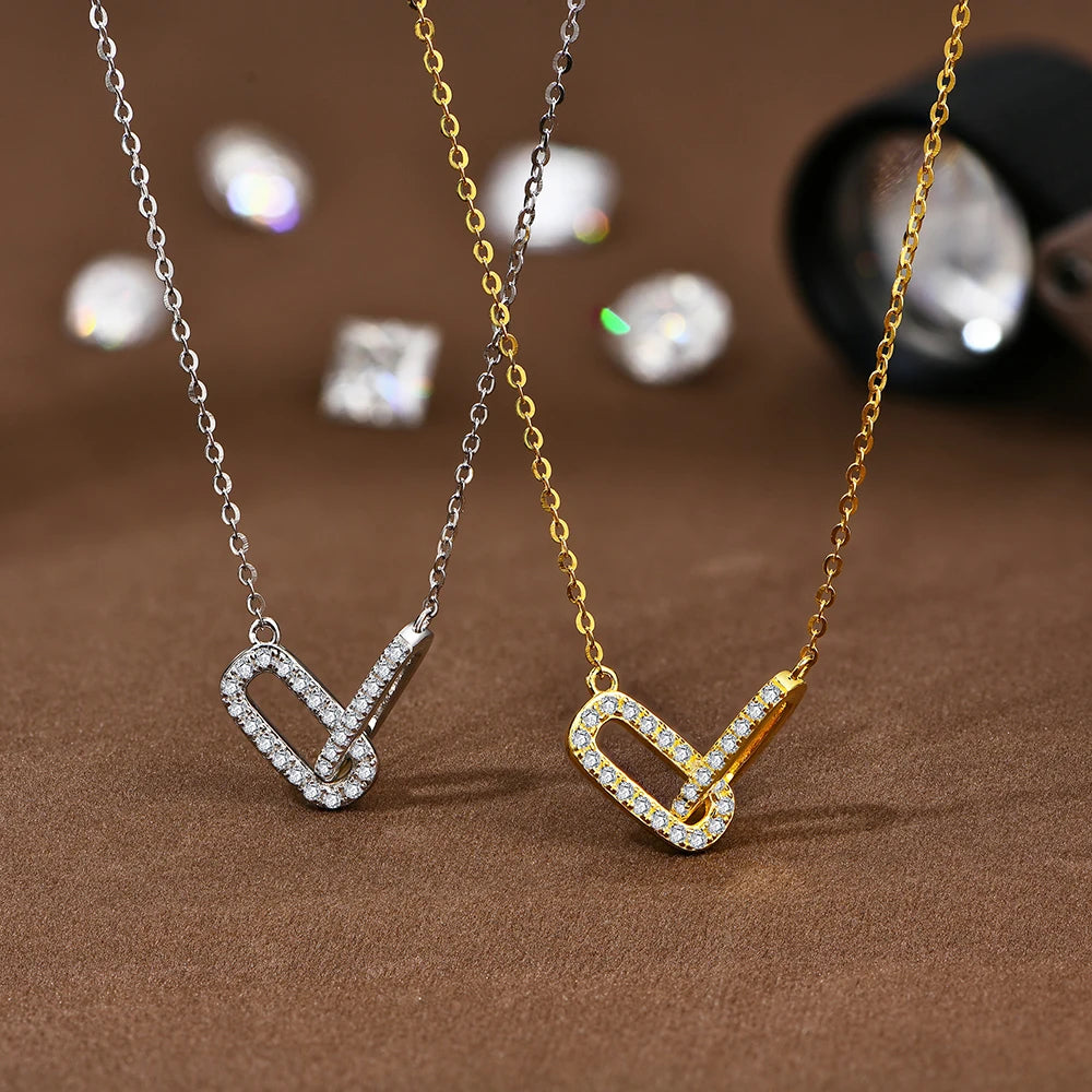 CHARMING 2025 New Moissanite Necklaces Diamond Pendant 925 Sterling Silver for Women 45+5cm Original Jewelry With Certificate