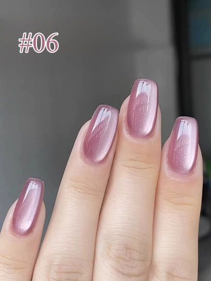 1-24pcs WS Romantic Purple Cat Eye Gel Nail Polish New Style Super Flash Versatile Whitening Purple Glass Bead Cat Nail Salon