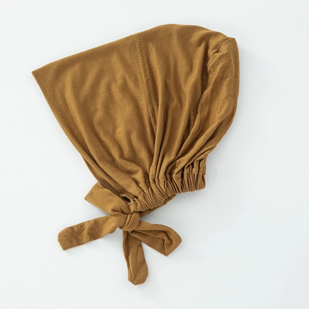 82 Colors Tie-Back Undercaps Fashion Women's Inner Hijab Muslim Cap Bonnet Plain Islamic Cotton Spandex Jersey DEW Underscarf