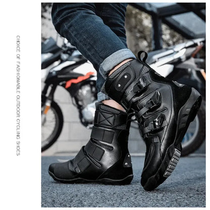 Motorcycle Riding Shoes All-Season Off-Road Locomotive Short Boots Motorbike Racing & Travel Knight Equipment Big Size 37-48