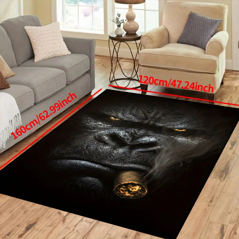 Chimpanzee Print Waterproof Doormat, Non-Slip Machine Washable Rug for Indoor Outdoor Multi-Room Home Decor