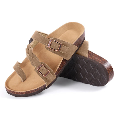 Kidmi Summer New Women's Slippers With Double Adjustable Buckle Casual Non-slip Comfortable Beach Slippers Outdoor Women Sandals