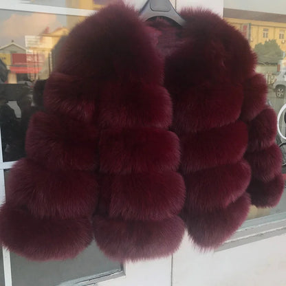 Women's Fur Coat Fox Fur Jackets for Women Clothing Natural Real Fox Fur Jacket Coats for Women Fur Jacket in Promotion