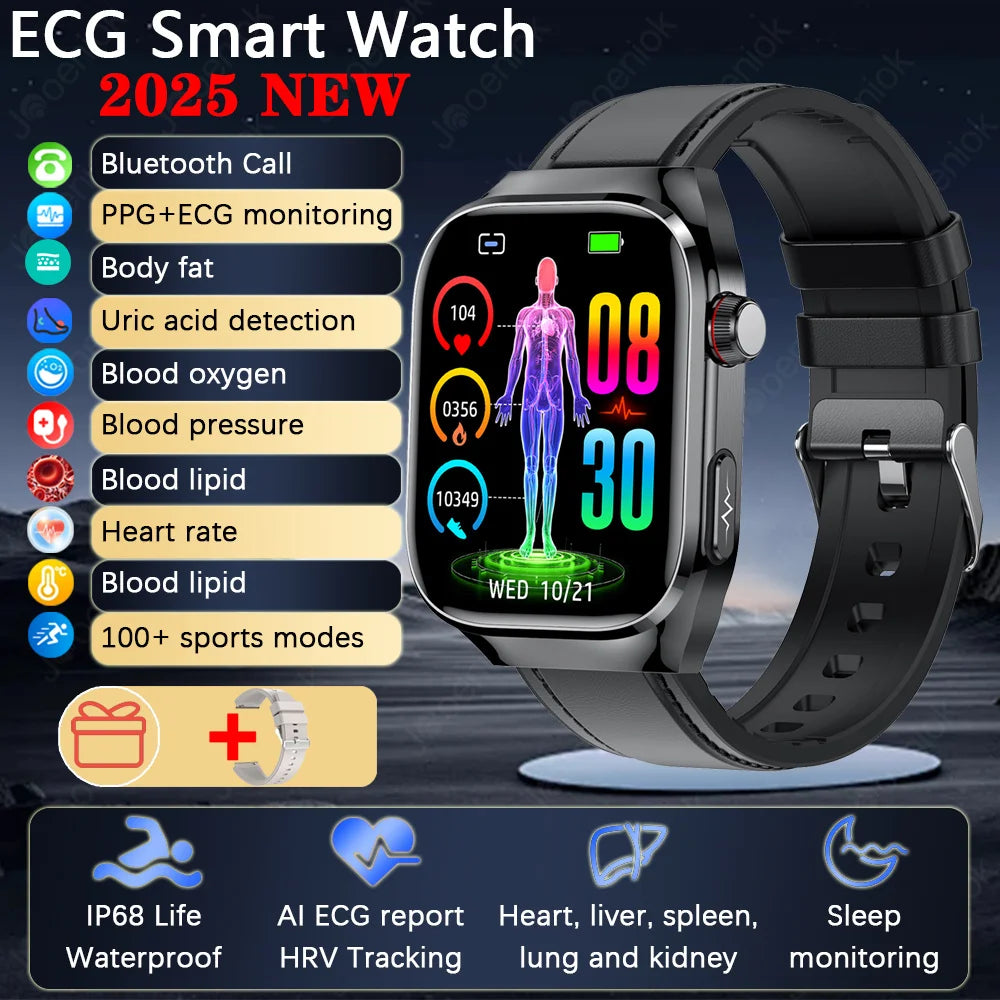 TK16 Smart Watch Men 2.04 Inch Amoled Bluetooth Call AI Voice ECG Health Monitoring SOS Sports Fitness Tracker Women Smartwatch