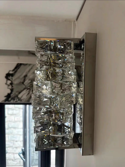 Luxury Crystal Wall Lamp Modern LED Sconce Chrome Gold Mirror Wall Light For Living Room Bedroom Aisle Indoor Decor Vanity Light