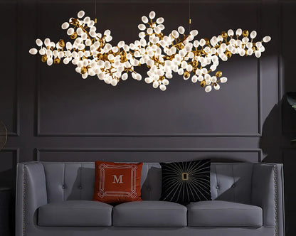 Nordic Luxury Grapes Bunch Hanging Chandelier Lamp for Dining Room Living Room Loft Villa Hotel Hall Decor Pendant Lights