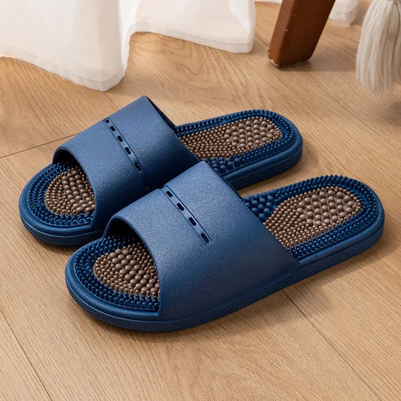 Massage Slippers Men's Summer Indoor Home Bathroom Bath Sole Acupoints Foot Therapy Non-slip Sandals Men's Men Slippers  Shoes