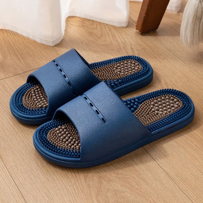 Massage Slippers Men's Summer Indoor Home Bathroom Bath Sole Acupoints Foot Therapy Non-slip Sandals Men's Men Slippers  Shoes