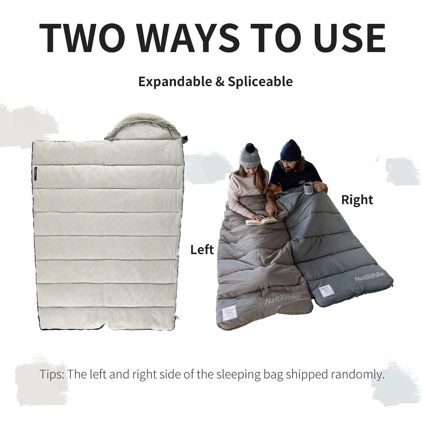 Naturehike Camping Sleeping Bag with Hood 3 Seasons Sleeping Bag Warm Lightweight Waterproof Outdoor Envelope Sleeping Bags