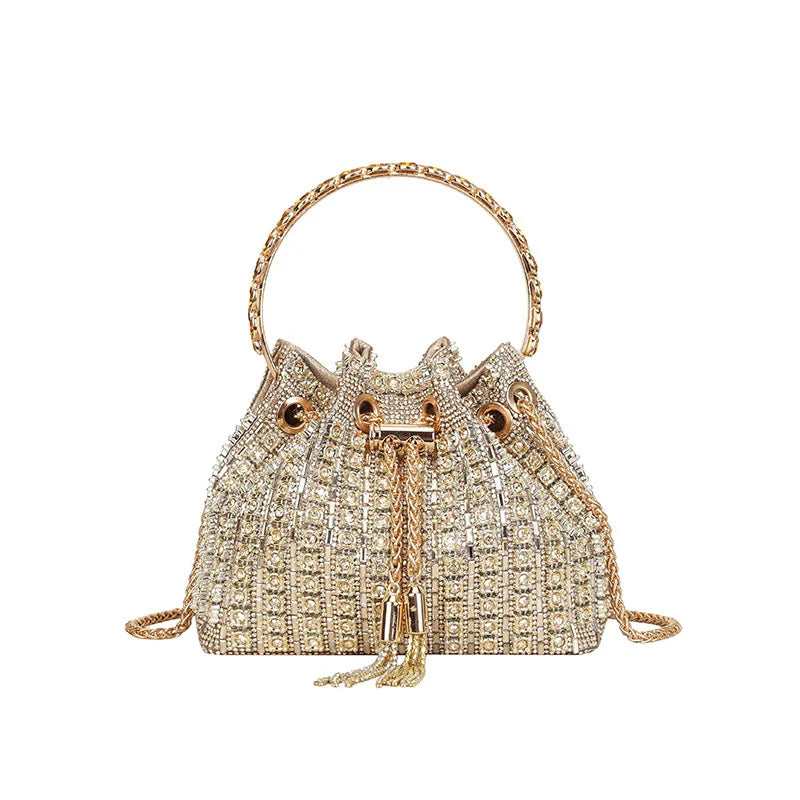 luxury Designer purses and handbags bags for women bucket clutch purse evening banquet bag Crystal rhinestone shoulder bag