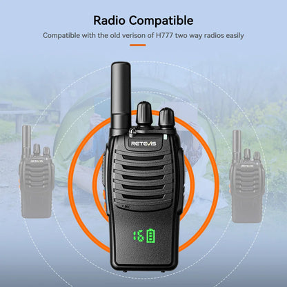 Retevis H777H Portable Two-Way Radio Hidden Display Walkie-Talkie PMR/FRS Communication for Camping 1/2 PCS Set