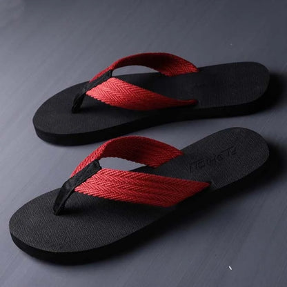 1 Pair Sandal Soft High Elasticity Flip Flops Anti-slip TPR Flat Bottom Slippers Resilience Thickened Beach Flip Flops Summer