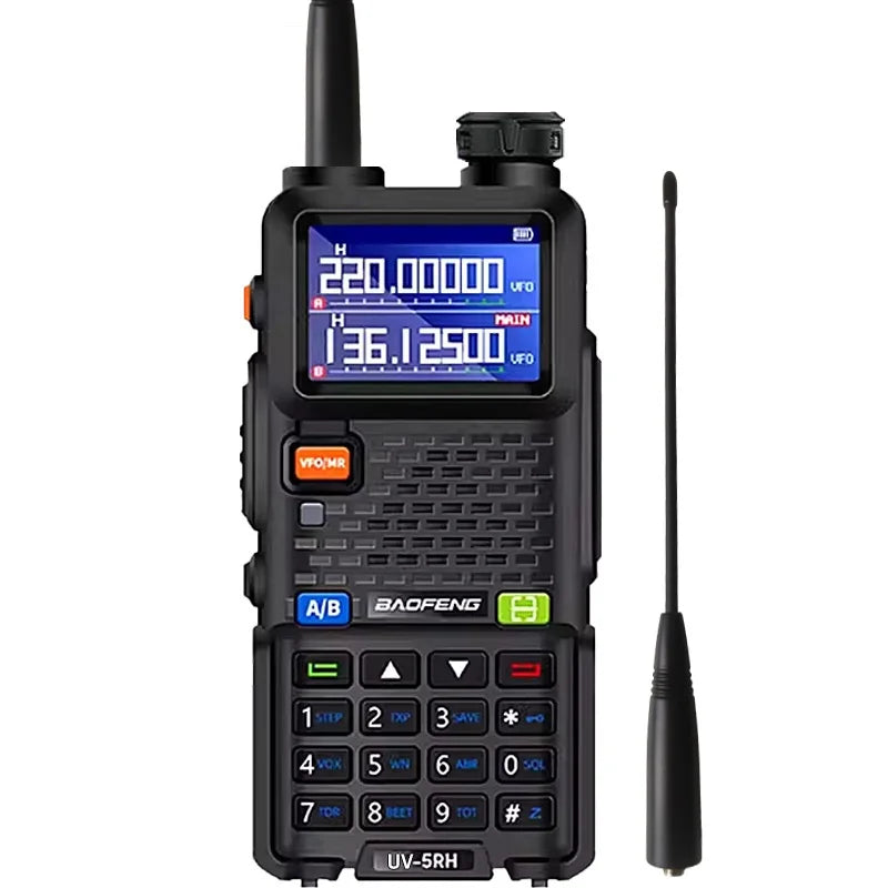 Baofeng UV5RH Handheld Walkie Talkie 15W 6000mAh Six Band Wireless Replication Frequency 999CH Supports Type-C Charging HAM 10km