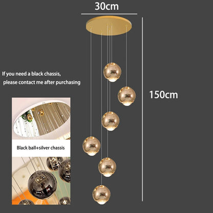 Modern Home Decor LED Lights Pendant Light Lamps for Staircase Chandeliers for Living Room Hanging Light Indoor Lighting