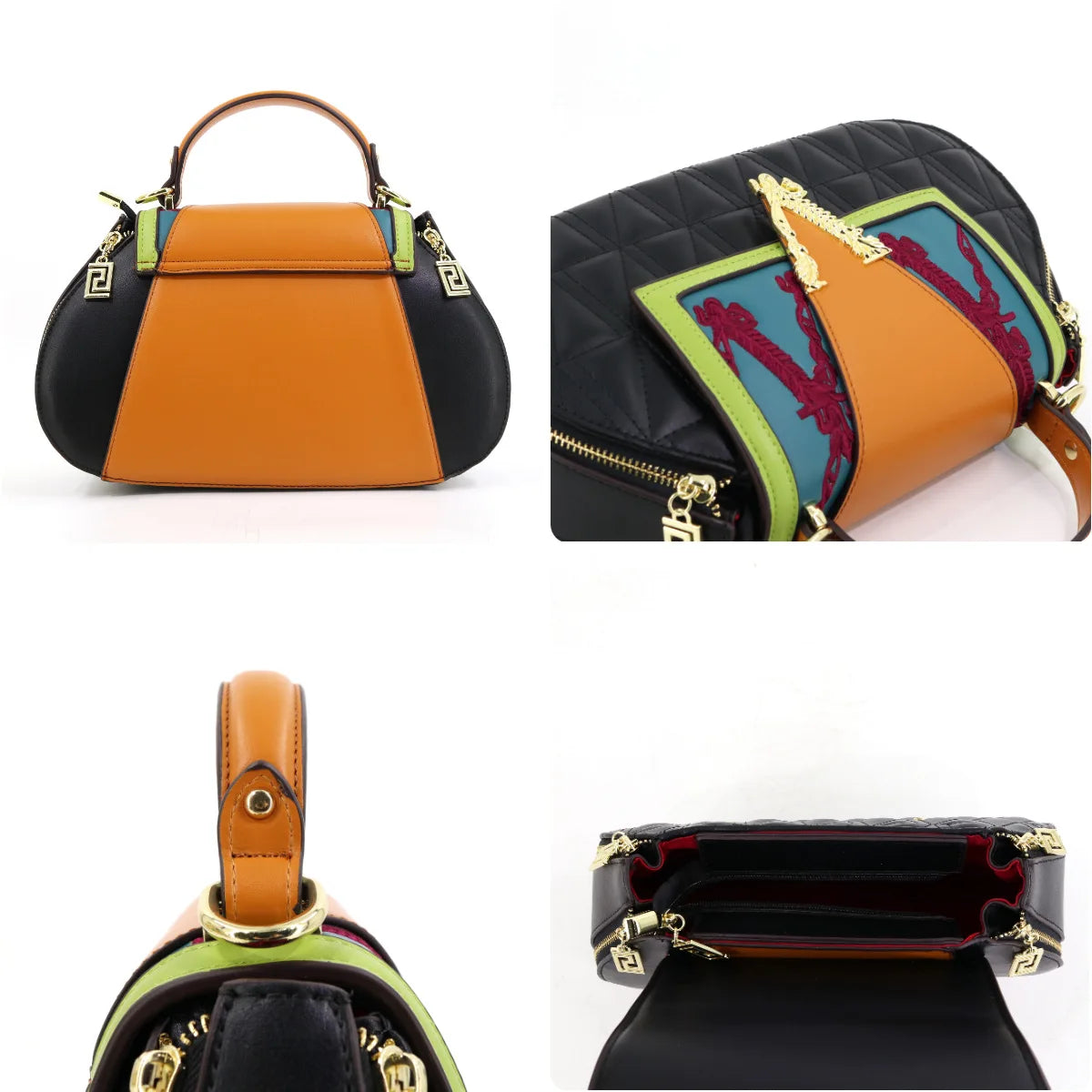 Luxury Women's Bag with V Ladies Leather Handbag Female Shoulder Bag Diamonds Crossbody Luxury Handbags Women Embroidery Bags