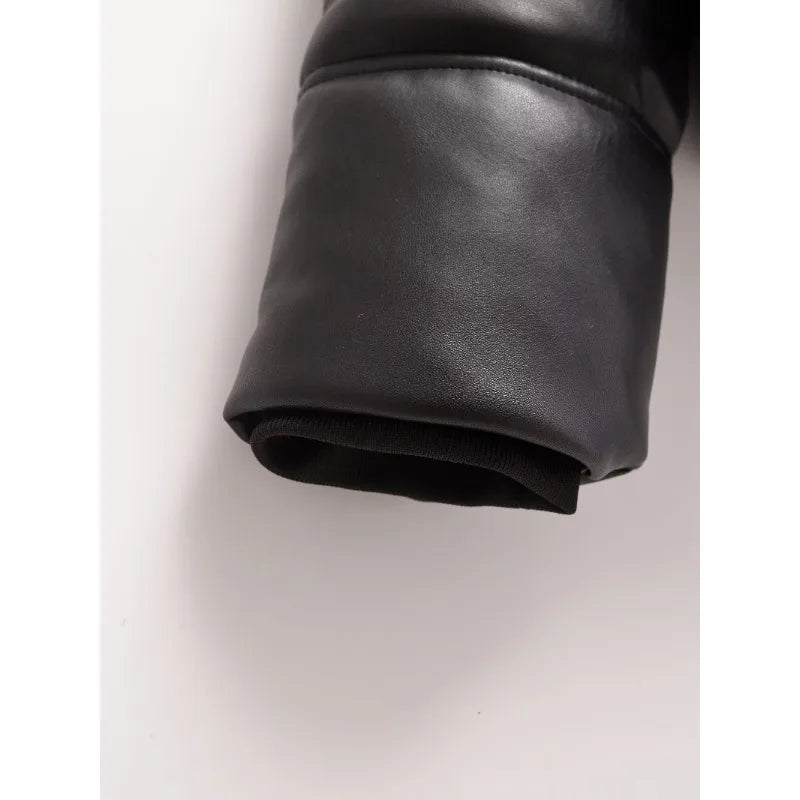 Hooded Coat For Women New In Outerwears Solid Leather Snow Parka Warm Woman Winter Coats Elegant Luxury Women's Coat