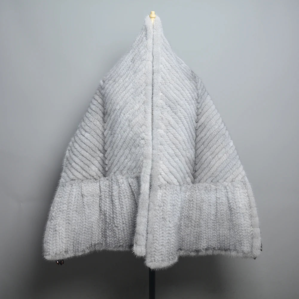 2026 Hot Sale Luxury Women's Real Mink Fur Scarf Lady Fashion Knitted Genuine Mink Fur Scarves Winter Warm Natural Fur Muffler