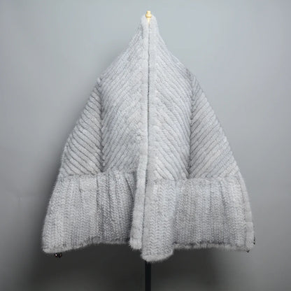 2026 Hot Sale Luxury Women's Real Mink Fur Scarf Lady Fashion Knitted Genuine Mink Fur Scarves Winter Warm Natural Fur Muffler