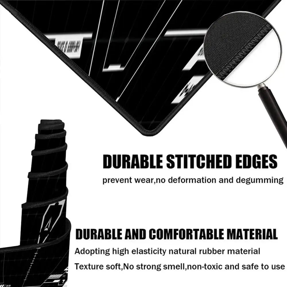 Gaming Mouse Pad Black White HUD Grid XXL Desk Mat Non Slip Rubber Waterproof Keyboard Mat PC Playmat Speed Extension XXL