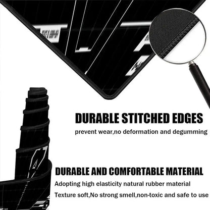 Gaming Mouse Pad Black White HUD Grid XXL Desk Mat Non Slip Rubber Waterproof Keyboard Mat PC Playmat Speed Extension XXL