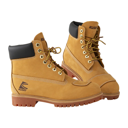 Men's Brown Cowhide Motorcycle Riding Boots Vintage Work Boots Anti-Slip Wear-Resistant Classic American Motorcycle Utility Bota