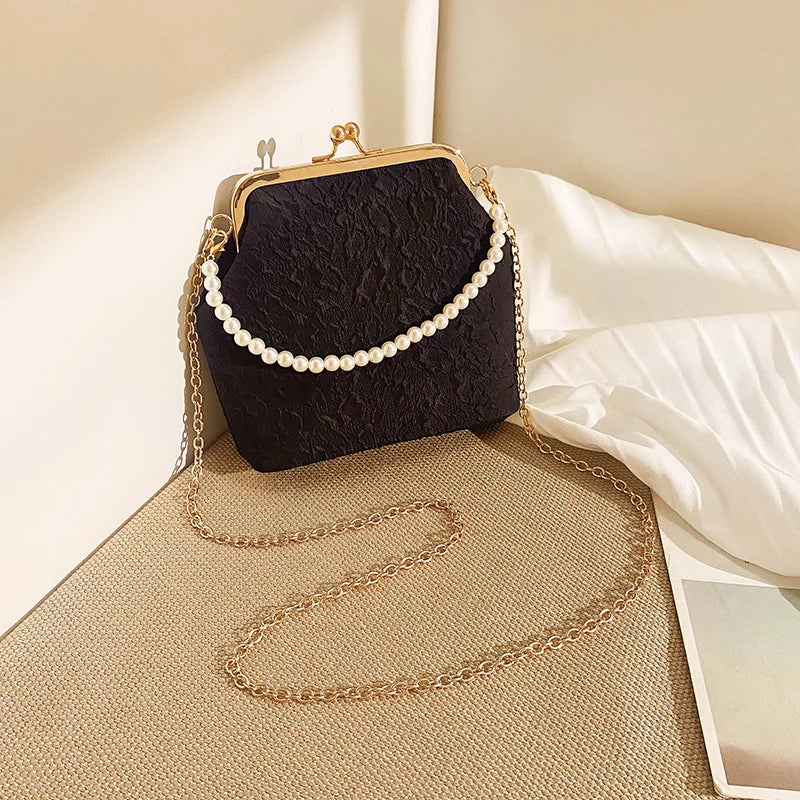 Mobile Phone Bags Pearl Chain Crossbody Bag for Women Shoulder Bags Makeup Bag Purse and Handbags Mother Kids Bag for Girl Сумка