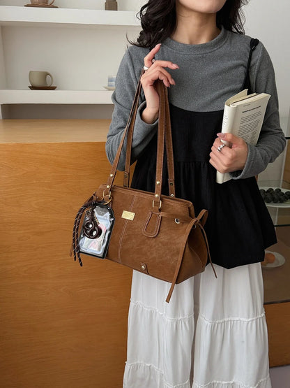 Vsper Y2K Shoulder Bags For Women Dual Straps Large Capacity Doctor Bag With Ornament 2026 Latest Trend Luxury Designer Handbags