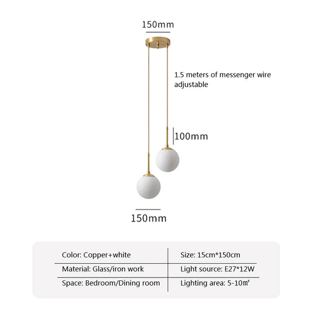 Glass Ball Led Pendant Lamp Modern Fixtures Chandelier Lights for Dining Room Indoor Hotel Lobby Home Decor Stairs Hanging Lamp