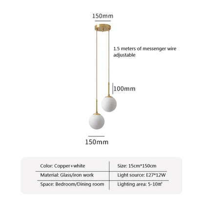 Glass Ball Led Pendant Lamp Modern Fixtures Chandelier Lights for Dining Room Indoor Hotel Lobby Home Decor Stairs Hanging Lamp