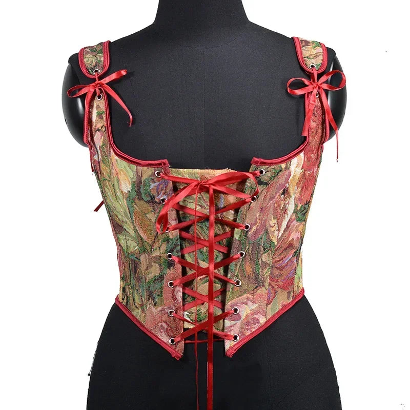 Lolita Tanks Corset Sexy Slimming Bandage Shapewear Women Evening Party Elegant Retro Bustier Top Streetwear Woman Clothes