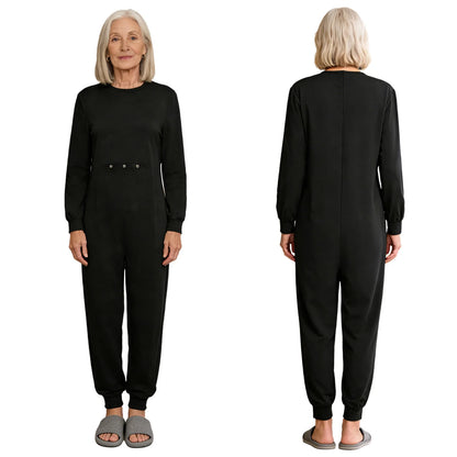 Men Women Special Needs Adaptive Clothing Elderly Alzheimer ASD Anti-Strip Jumpsuit Back Zipper Bodysuit Daily Wear Homewear