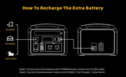 VTOMAN JUMP600X Extra Battery 640Wh for VTOMAN JUMP600X & JUMP600 600W Backup LiFePO4 (LFP)